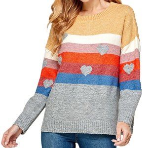 NWT see and be seen Heart and Stripe Sweater Top S M L XL